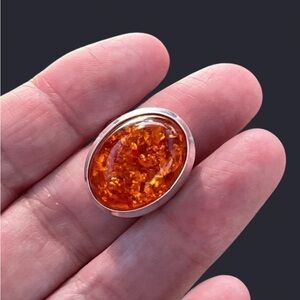 Baltic Amber Sterling Silver Ring